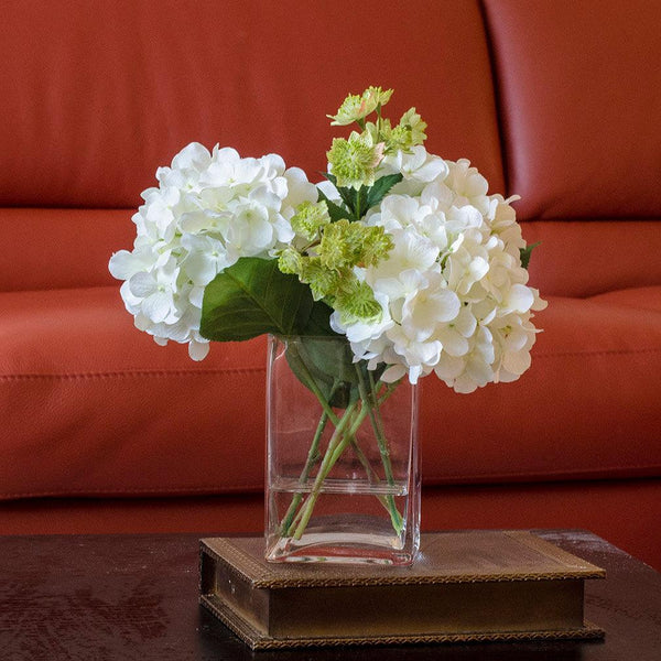 Real touch White Hydrangea Greenery Arrangement – Flovery
