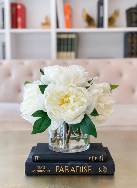 Tall Cream Real Touch Peony Centerpiece Arrangement 26-in – Flovery