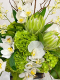 XXLarge Green/White Luxurious Real Touch Flower Arrangement-French Flowers Arrangement-Home Decor/Hotel/Building Decor Flowers