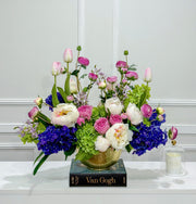 XXLarge Purple/Green Luxurious Floral Arrangement Real Touch Flower Arrangement-French Flower