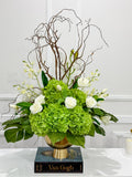 XXLarge Green/White Luxurious Real Touch Flower Arrangement-French Flowers Arrangement-Home Decor/Hotel/Building Decor Flowers