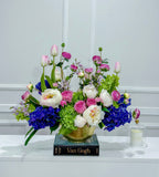 XXLarge Purple/Green Luxurious Floral Arrangement Real Touch Flower Arrangement-French Flower