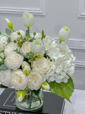 French Country Hydrangea Peony Arrangement