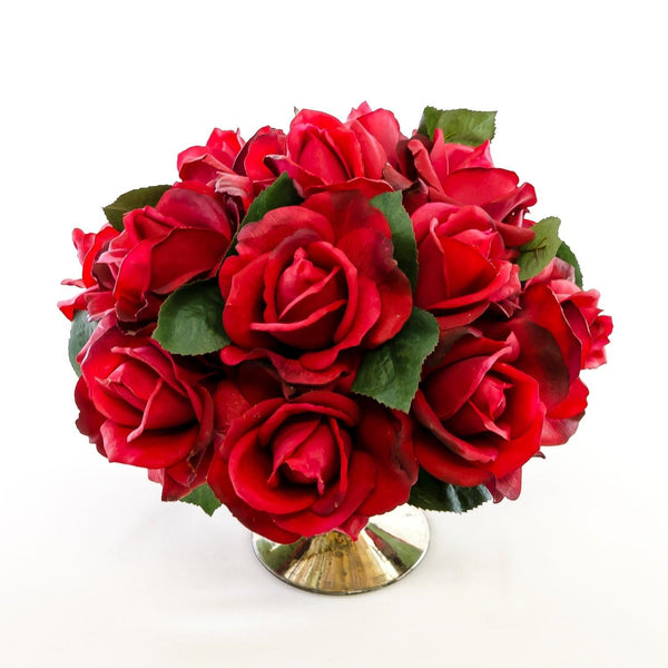 Large Real Touch Red Rose Gold Vase Arrangement – Flovery