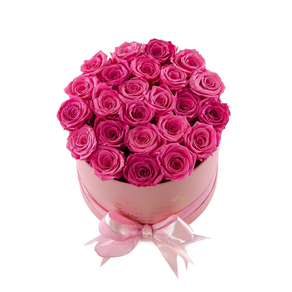 Medium Round Pink Box Pink Roses – Flovery