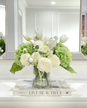 French Country Hydrangea Peony Arrangement