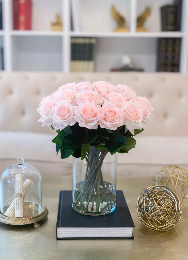 14-in Blush White Rose Real Touch Arrangement – Flovery