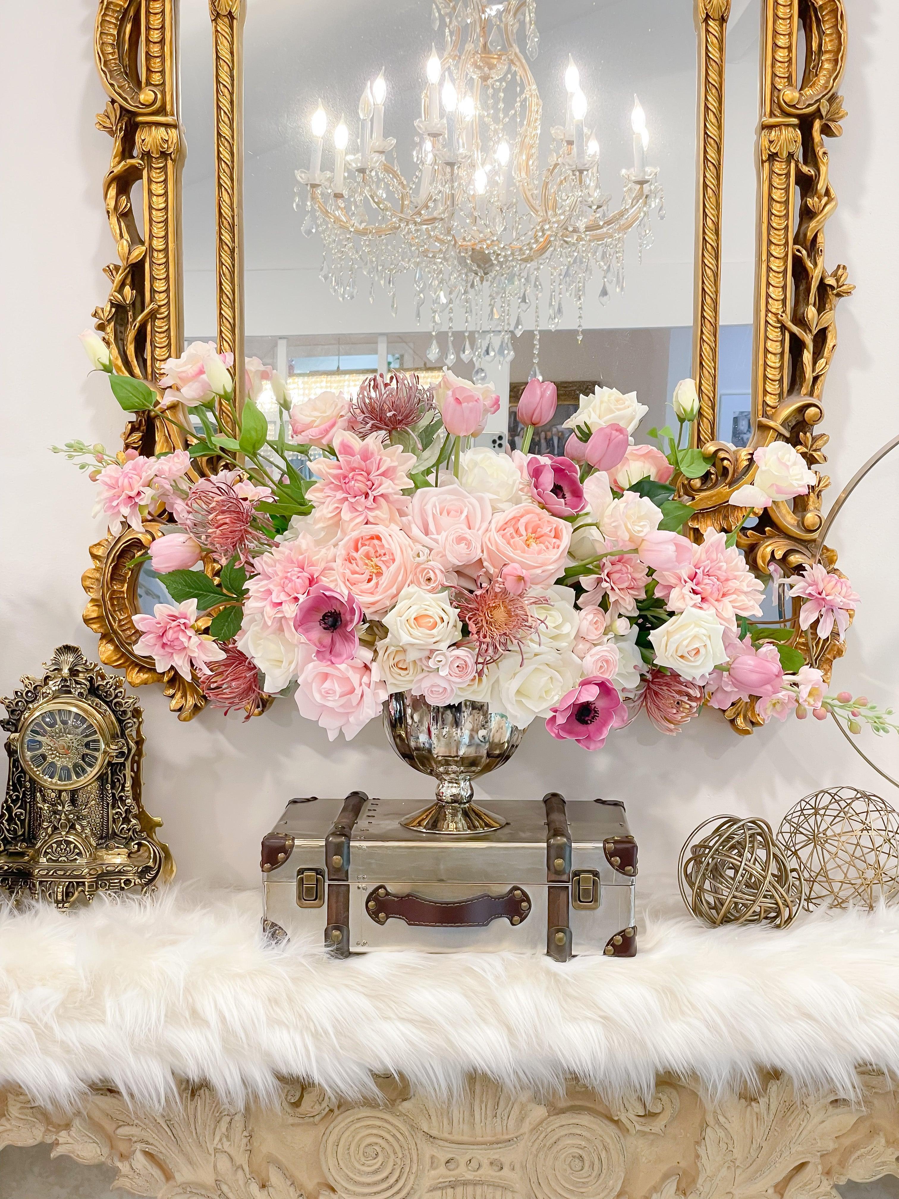 Buy Finest Real Touch Pink Flower Arrangement-modern Online in India 