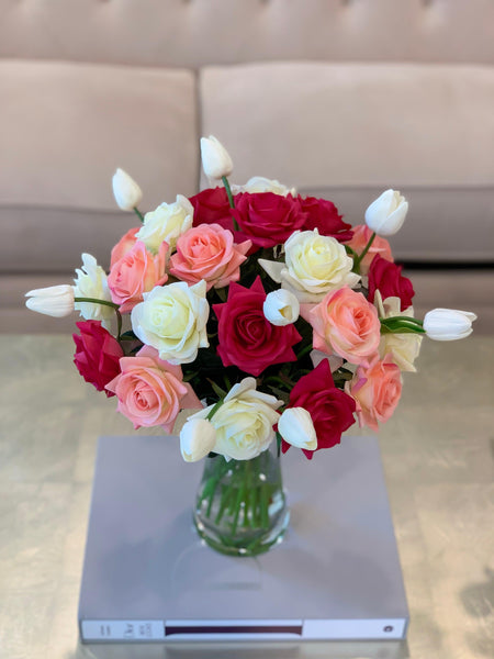 Roses Tulips Arrangement – Flovery